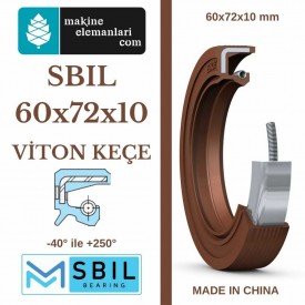 60x72x10 mm SBIL TC NBR DÖNER MİL YAĞ KEÇESİ (Viton) 60*72*10 mm